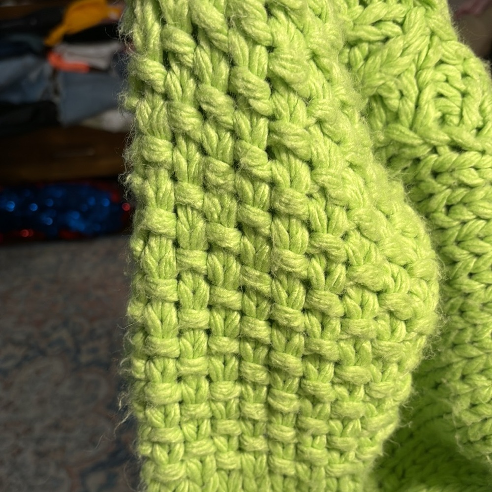 Lovers and Friends Doxie Sweater in Lime Green SZ S VGUC - Picture 7 of 9